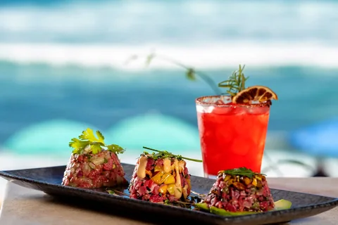 Oceanfront dining and cocktails