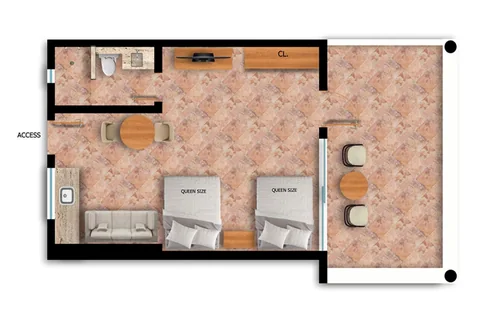 Garden Plus 2 Queen Beds